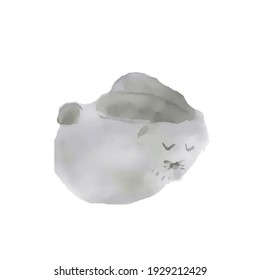 Cute grau-Osterhase auf isoliertem Hintergrund. Ostern. Wasserfarbe. Ostern. Vektorgrafik.