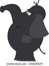 cute gray elephant standing looking up