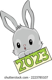 anime de año nuevo de lindo gris liebre