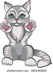 cute gray kitten. vector illustration