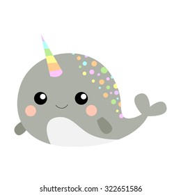 Cute Gray Narwhal 