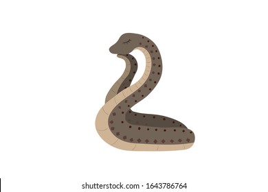 Cute gray snake on a white background. Sweet dreans. Vector illustration.