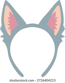 Diadema de orejas de lobo gris lindo