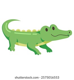 Cute Green Alligator Character Illustration