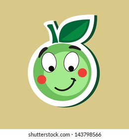 cute green apple
