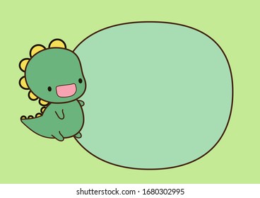 Cute green baby dragon hand drawing cartoon for sticker, notepad, template, calendar, illustration, schedule, diary, reminder concept.