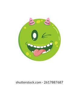CUTE GREEN BALL FLUPPY MONSTER VECTOR 1