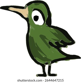 Vector de pájaro aislado de pájaro verde lindo