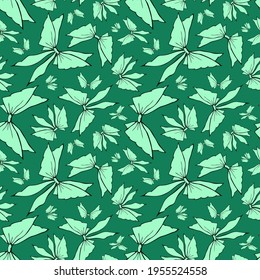 Los cuenco verdes sin fisuras. Bastante plana arcos abstractos e interminables textura para tela, textil, cosmética, paquete, papelería, papel envolvente, fondo. Alegre diseño de doodles festivos.
