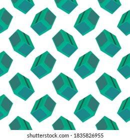 Cute green box ,seamless pattern on white background.