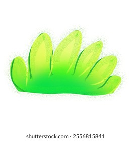 Cute green bush from the forest cartoon, isolated nature object for kids design, illustration and card