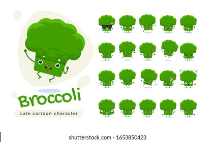 The Cute Green Cabbage. Isolated Vector Illustration