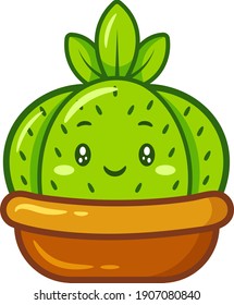 cute green cactus drawing sticker