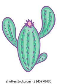 Cute Green Cactus Icon.Cartoon Style Vector Illustration Isolated On White Background.Nursery Art.
Suitable For Nursery And Post Card Design And Svg For Cricut