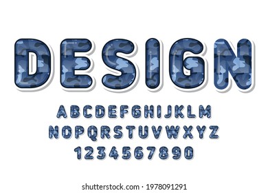 cute green camouflage pattern alphabet