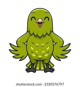 Cute green canary cartoon standing