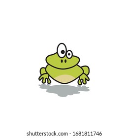 Cute green cartoon frog vector design