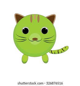 Cute green cat