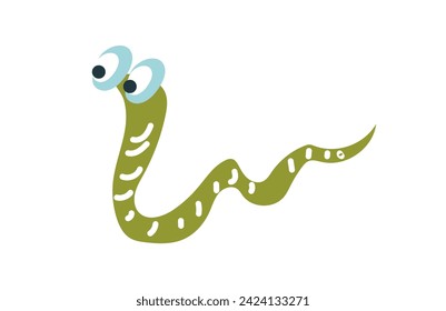 Cuidada oruga verde. Ilustración vectorial de dibujos animados