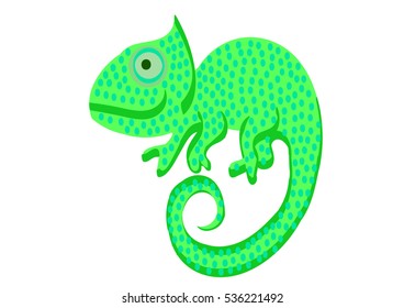 Cute green chameleon