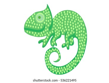 Cute green chameleon