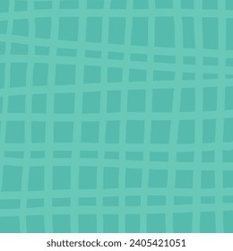Cute green checkered hand drawn pattern. Nice pastel baby background made in vector. Cottagecore cabincore Plaid geometrical simple texture. Crossing lines. Abstract cute delicate pattern
