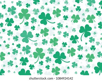 cute green clover leaf background vector illustration