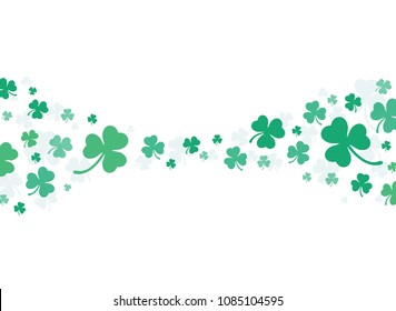 cute green clover leaf background vector illustration