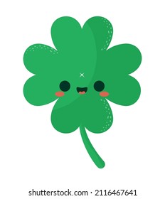 cute green clover over white