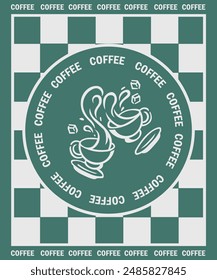lindo cartel de pared de café verde