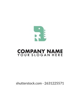 Cute green crocodile flat vector logo simple minimalist