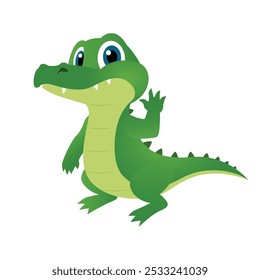 ilustração de crocodilo verde bonito. crocodilo de desenho animado para mascote