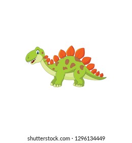 Cute Green Dinosaur Cartoon Vector