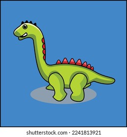 cute green dinosaur doodle vector art