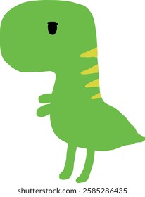 Cute Green Dinosaur Illustration clipart