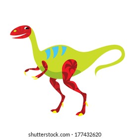cute green dinosaur isolated vector