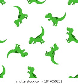 Cute green dinosaur on a white background. Predators in a flat style. Cartoon animals reptiles for web pages.
Stock vector illustration for decor, design, textile baby,
wallpaper, wrapping paper