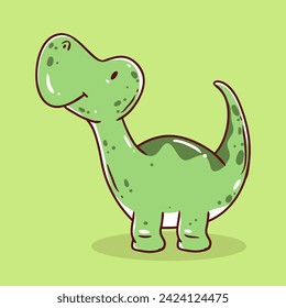 Cute-grüne Dinosaurier, Vektorgrafik