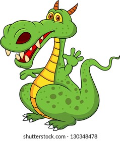Cute green dragon cartoon