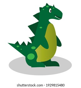 Cute green dragon. On a white background. Vector illustration. Happiness. Children. Celebration.