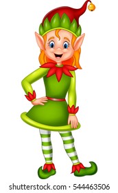 Cute green elf posing

