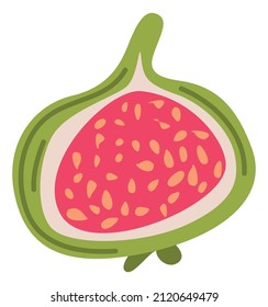 Cute green fig icon. Healthy exotic fruit