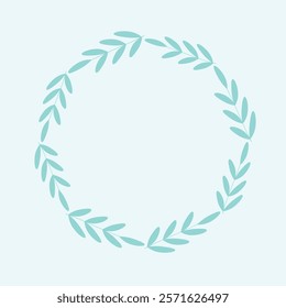 Cute green floral wreath frame design