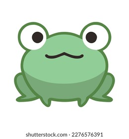 cute green frog amphibian character