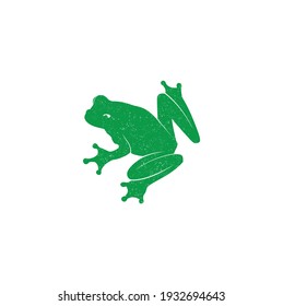 Cute Green Frog Cartoon Character Isolated on White Background