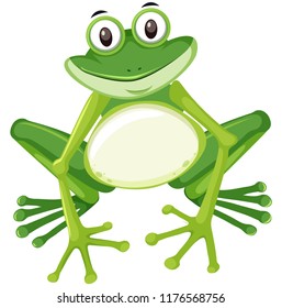 Cute green frog character illustration