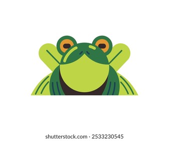 Lindo icono de rana verde. Divertido froglet en estilo de dibujos animados. Felices y pequeñas ranitas se sientan. Adorable bebé de animal anfibio. Divertida fauna de pantanos y humedales. Ilustración vectorial aislada plana sobre fondo blanco