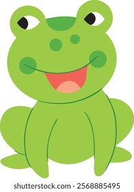 The cute green frog vector illustration stock