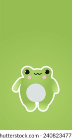 cute green froggy display wallpaper free vector