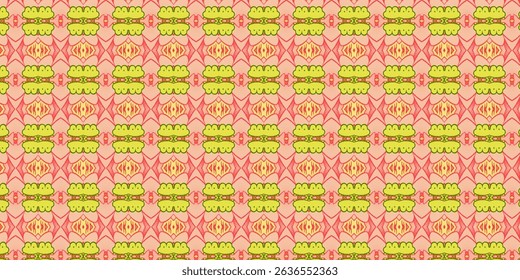 Cute Green Frogs Seamless Pattern on Warm Pink Background